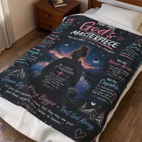 Image 1 of Velveteen Plush Blanket — "You Are God's Masterpiece" Inspirational Christian Throw