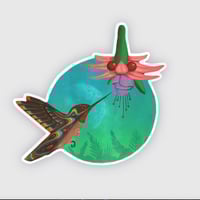 "Hummingbird with Green Sky" Sticker