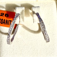 Image 2 of The Penelope - 1 CTW Moissanite Inside-Out Hoop Earrings - Sterling Silver