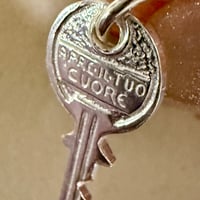 Image 2 of Sterling Silver Italian Key Charm Pendant - Open Your Heart