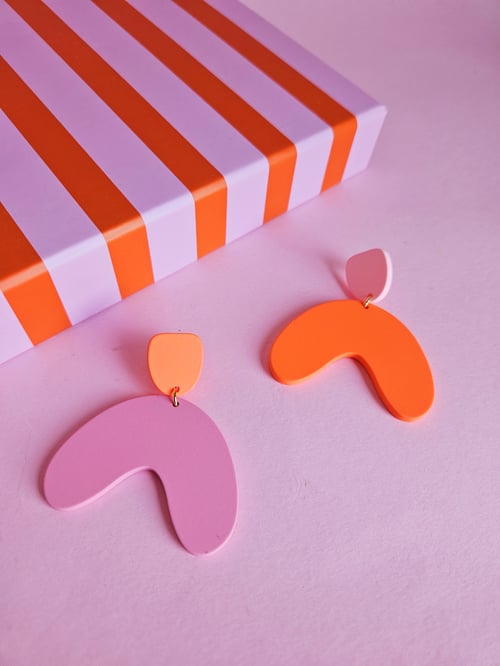 Image of Pendientes ARIANE - Rosa-naranja