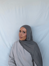 Image 1 of Graphite viscose hijab