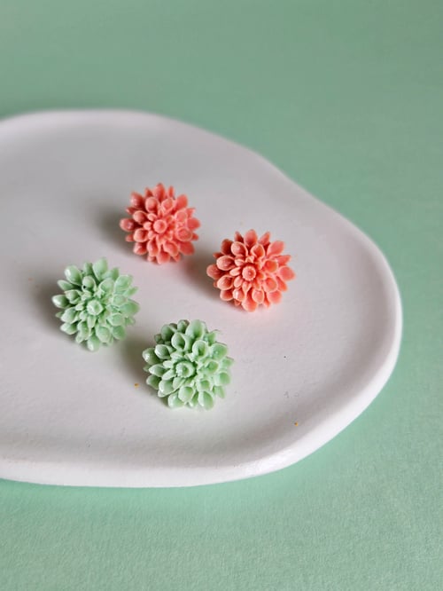 Image of Pendientes DAHLIA - Verde agua 