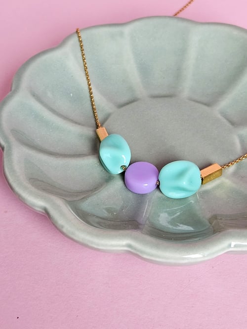 Image of Colgante morado turquesa