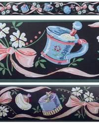 1940s Vintage Kem-Tone Wallpaper Borders - 1950s Kitsch Bathroom - (Sets of 2 Rolls) – detail view 5