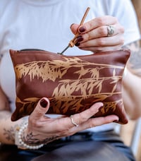 Image 1 of Valerie Chestnut Leather Zip Pouch