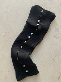 Image 2 of  Merino Rib Top with Pearl Button boat  neck 