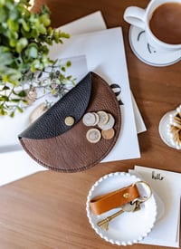 Image 1 of Luna Chestnut Leather Purse + Leather Heart Keyring