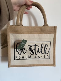 Be Still Small Jute Bag 