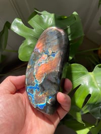 Image 1 of Orange & Blue Flash Labradorite Stone (14)