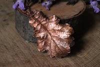 Image 3 of Collana con vera foglia di quercia racchiusa nel rame con patina ossidata calda