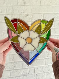 Image 1 of rainbow flower heart: made to order
