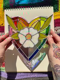 Image 3 of rainbow flower heart: made to order