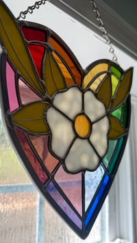 Image 5 of rainbow flower heart: made to order