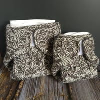 Image 4 of Wool cloth diaper system - light brown/white mix