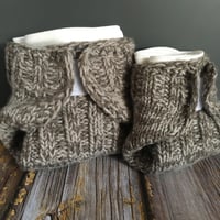 Image 1 of Wool cloth diaper system - brown/beige mix