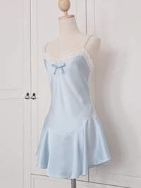 Image 3 of Lumire silk slip dress - Babyblue
