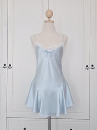 Image 2 of Lumire silk slip dress - Babyblue