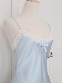 Image 5 of Lumire silk slip dress - Babyblue
