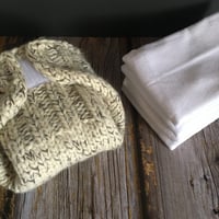 Image 1 of Wool cloth diaper system - cream/brown