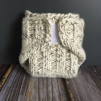 Image 2 of Wool cloth diaper system - cream/brown