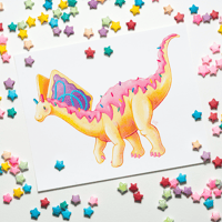 Stomp Tart Art Print | Dessert Dino 10"x8" Artwork | Amargasaurus sauropod dinosaurs paleoart