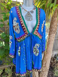 Image 9 of Mykonos Glitter wrap dress - blue 6-10