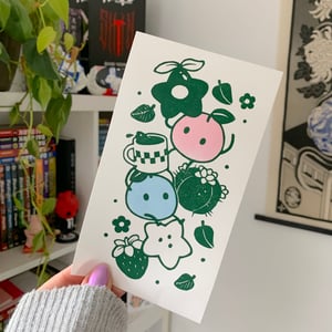 Image of Junimos & Fruits Linocut Block PRINT