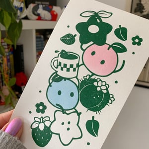 Image of Junimos & Fruits Linocut Block PRINT