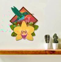 Image 1 of Hummingbird and Yellow Orchid