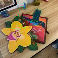 Image 2 of Hummingbird and Yellow Orchid