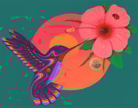 "Purple Hummingbird" Print