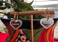 Image 3 of Chingona Heart Earrings | Acrylic Latina Earrings | Bold Latina Jewelry | Spanglish Hoop Earrings