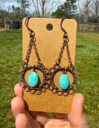 Image 3 of Amazonite Copper Earrings 🌼