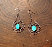 Image 2 of Amazonite Copper Earrings 🌼