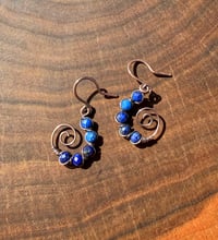 Image 2 of Lapis Lazuli Swirl Earrings 