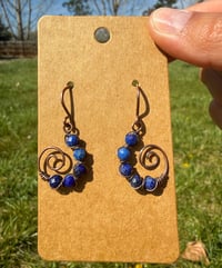 Image 1 of Lapis Lazuli Swirl Earrings 