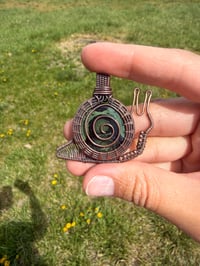 Image 3 of Kambaba Jasper Snail Pendant 🐌