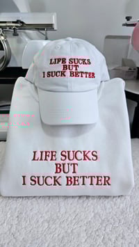 Image 2 of Life Sucks But Suck Better Cap and T-Shirt Matching Set