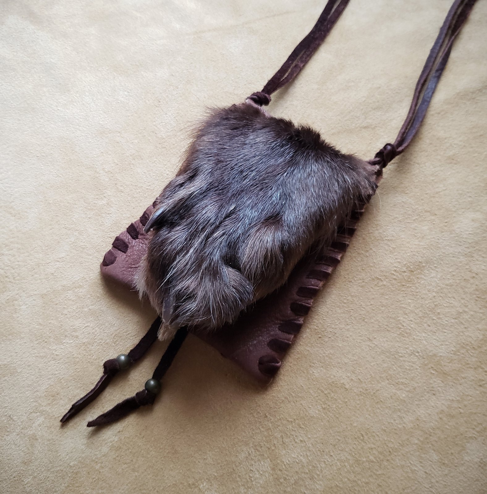 Wolf Paw and Moose Leather Bag | Wild Hearted One
