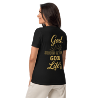 Image 4 of “God Show Me…” Full-Back-Logo Women’s v-neck t-shirt