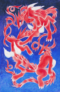 "Red Creatures Foursome" 11x17 Glicee Print