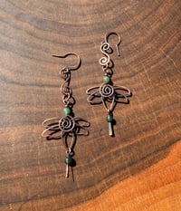 Image 2 of Moss Agate Lotus Earrings