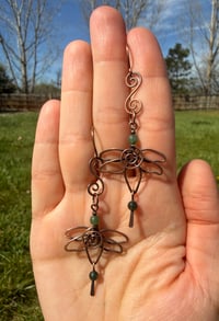 Image 3 of Moss Agate Lotus Earrings