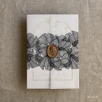 Image 3 of Ruffled floral lace printed vellum wrap for 5x7 cards PACK of 10