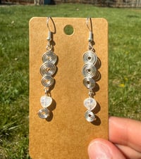 Image 1 of Rainbow Moonstone Swirl Earrings