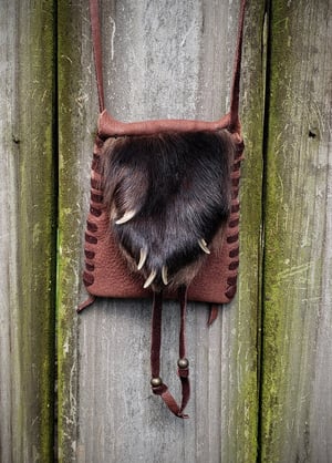 Image of Wolverine Paw and Moose Leather Bag