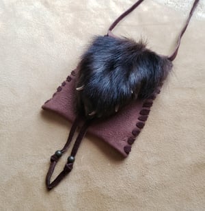 Image of Wolverine Paw and Moose Leather Bag