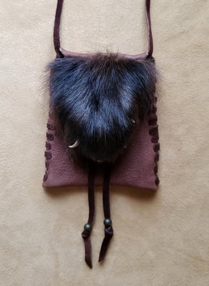 Image of Wolverine Paw and Moose Leather Bag