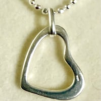 Image 2 of Sterling Silver Open Heart Charm Pendant - Limited edition